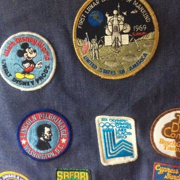 VTG Patch Denim Vest Jean travel patches disney - Picture 6 of 8